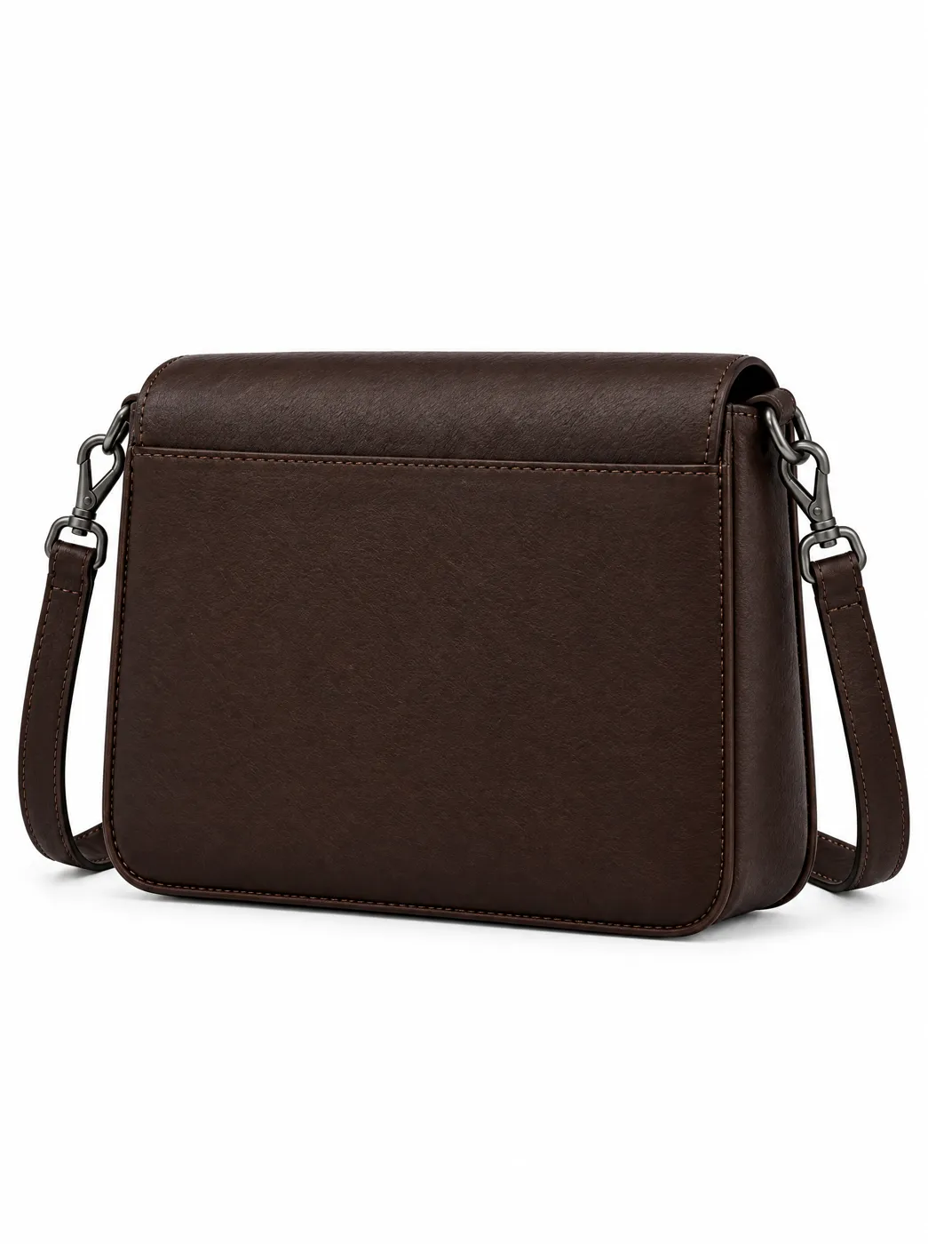OfRegal Medallion Flap Crossbody in Espresso — back view