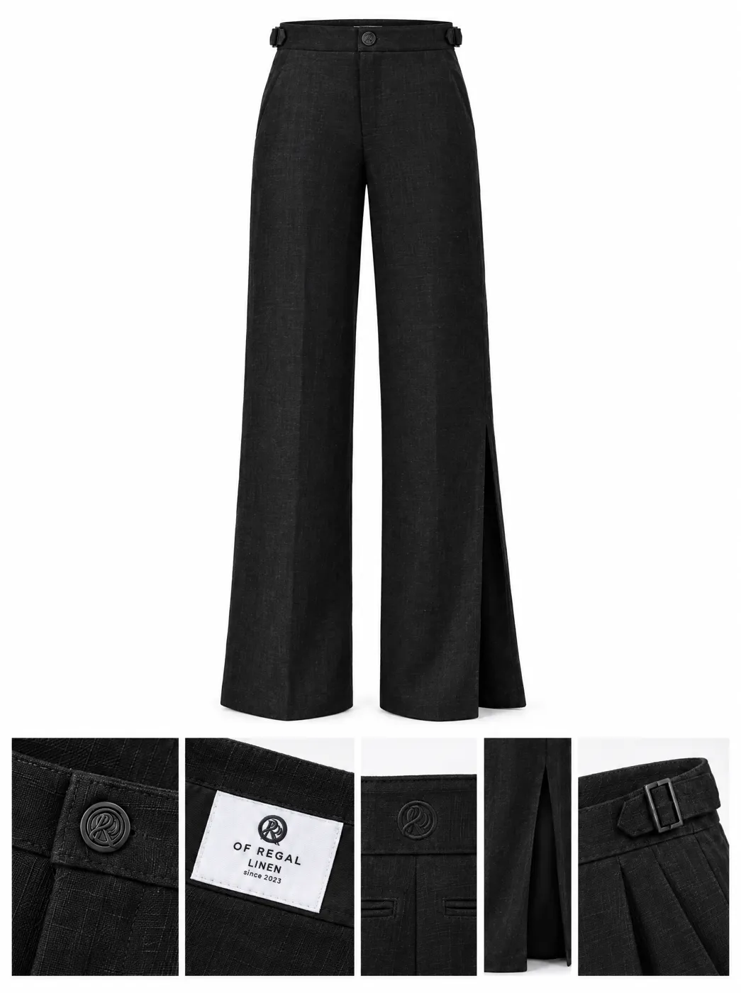 OfRegal Contour Wide-Leg Trousers in Black — composite view