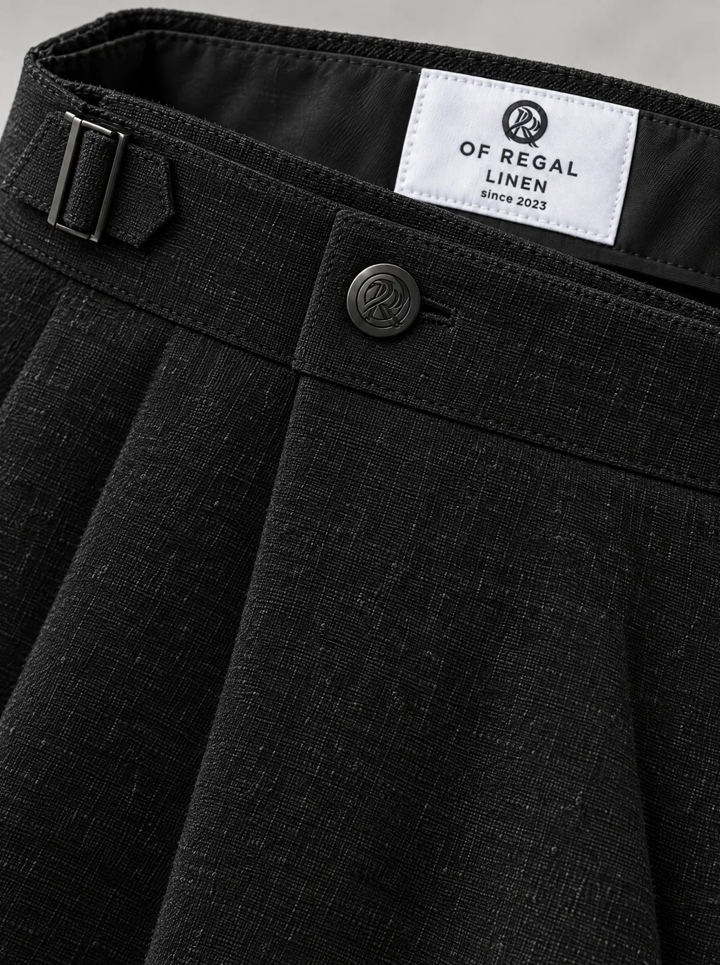 OfRegal Contour Wide-Leg Trousers in Black — detail view