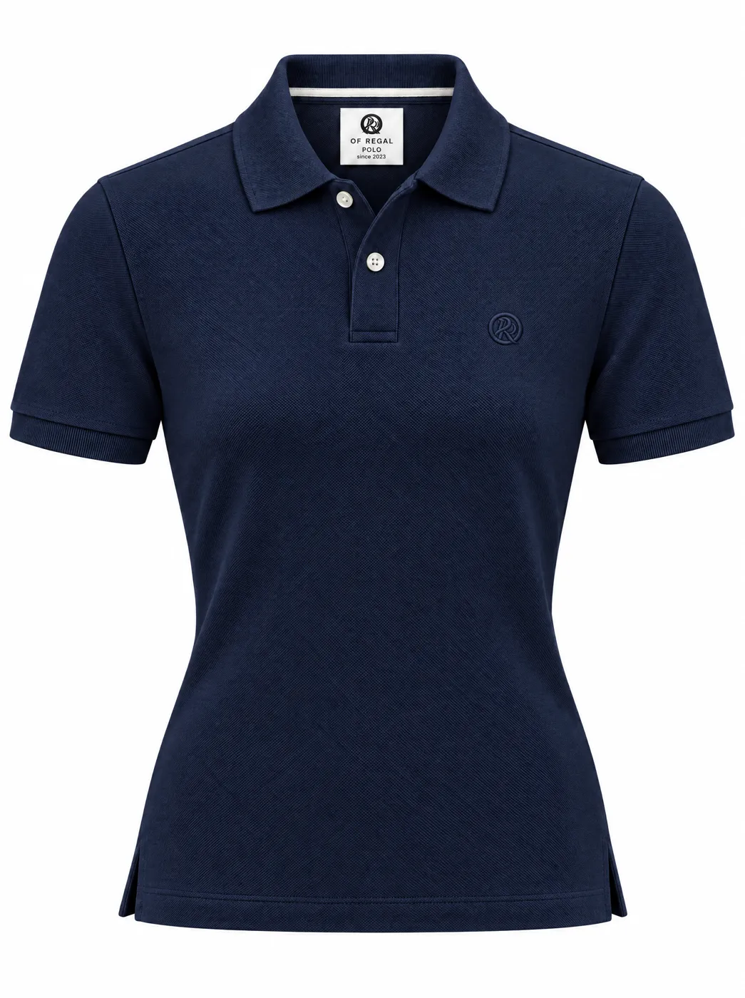 OfRegal Signature Short-Sleeve Polo in Navy — front view