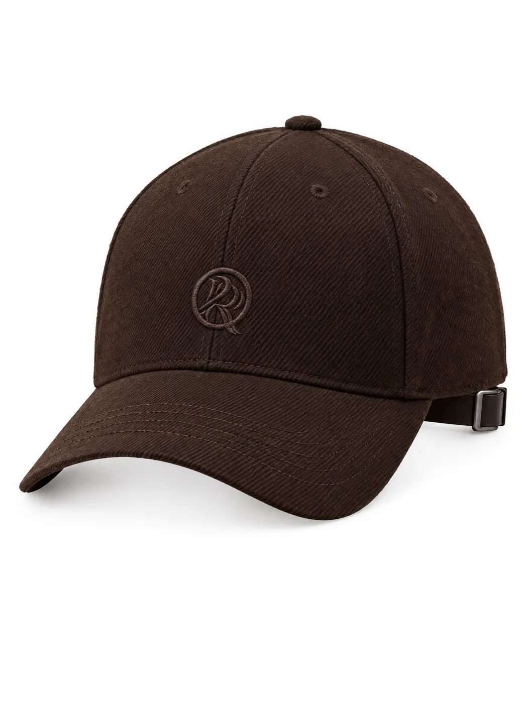 OfRegal Monogram Six-Panel Cap in Espresso — front view