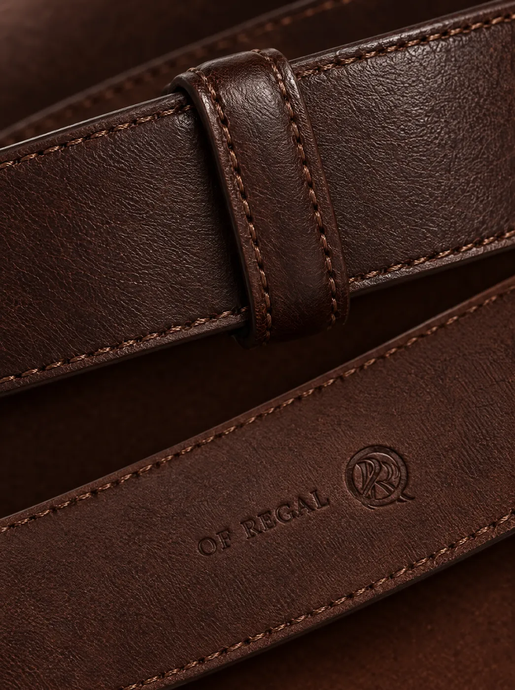 OfRegal Medallion Plaque Belt in Espresso — detail view