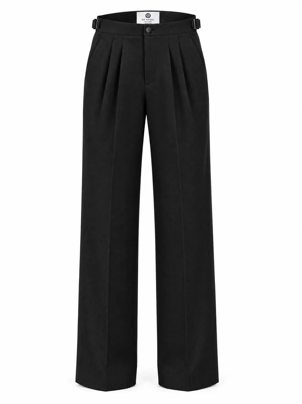 OfRegal House Pleated Trousers in Black — front view