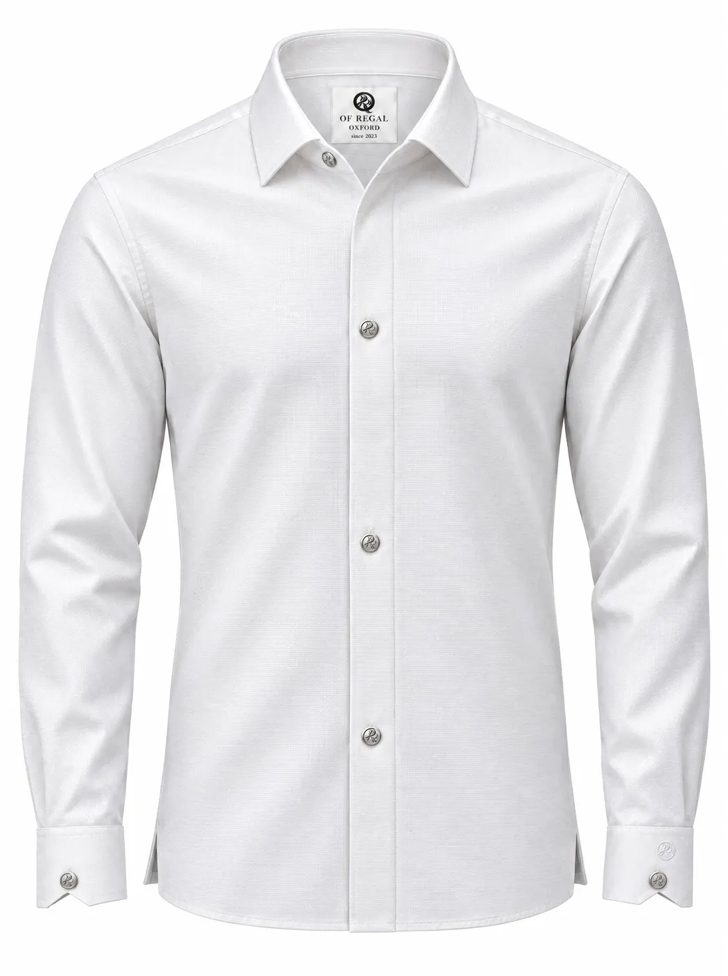 OfRegal House Long-Sleeve Shirt in White — front view