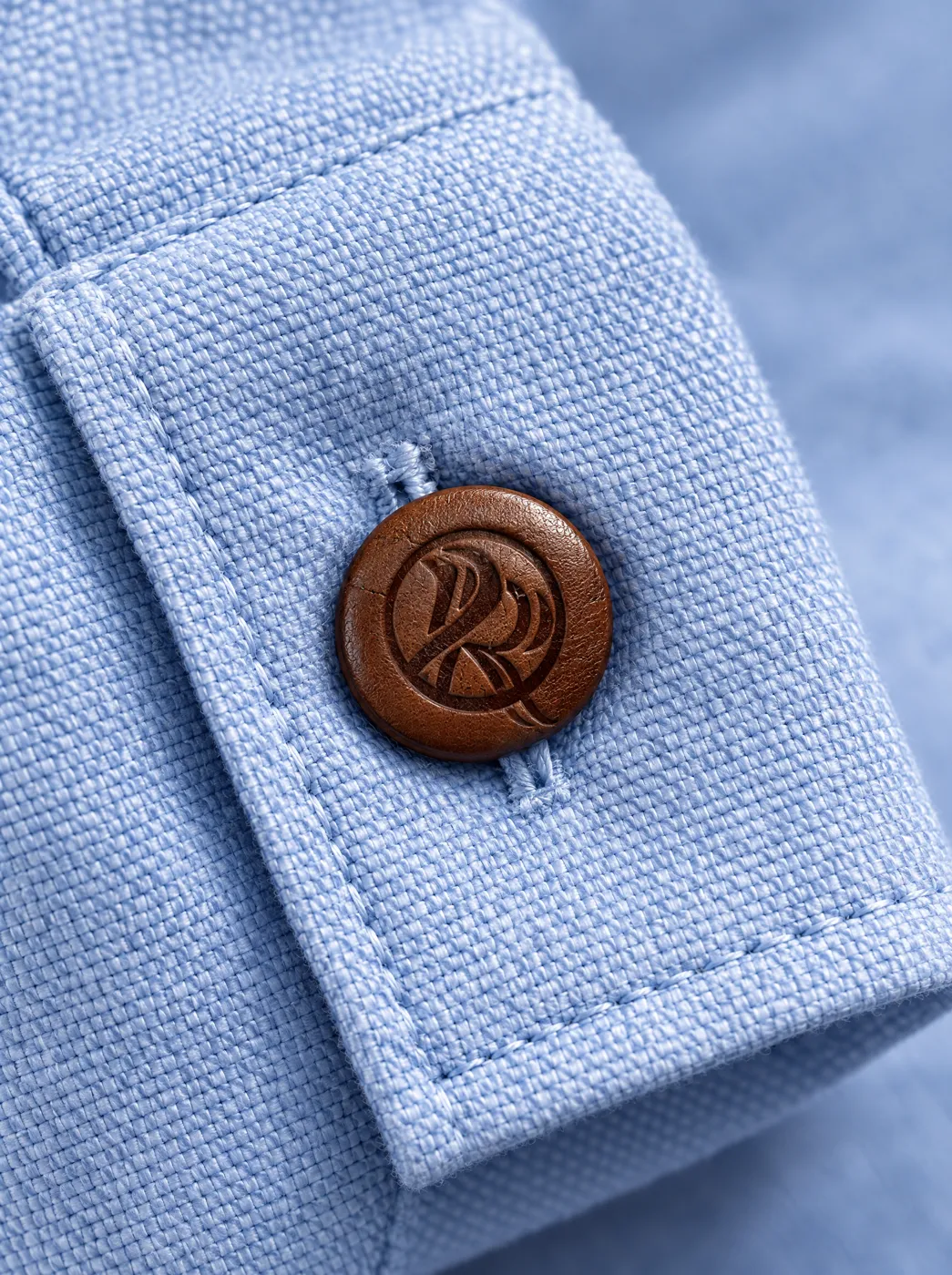 OfRegal Button-Down Collar Shirt in Sky — detail view