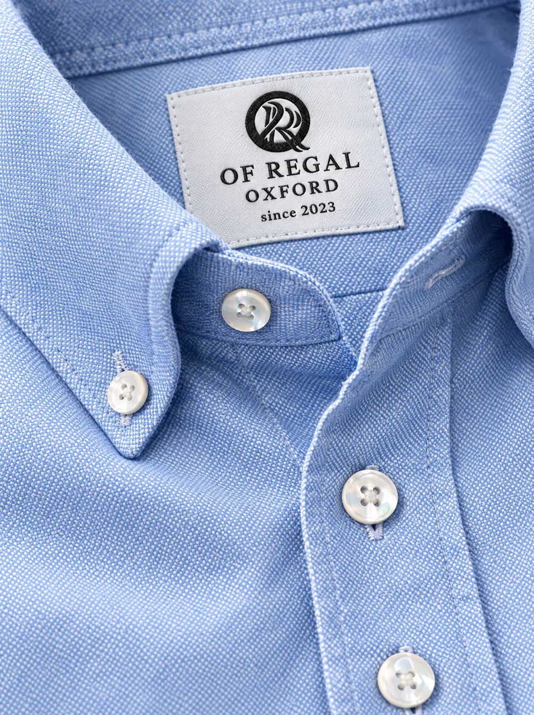 OfRegal Button-Down Collar Shirt in Sky — detail view