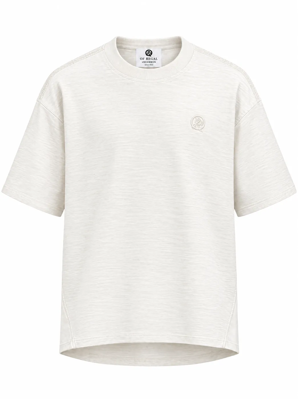 OfRegal Uncommon Boxy T-Shirt in White — front view